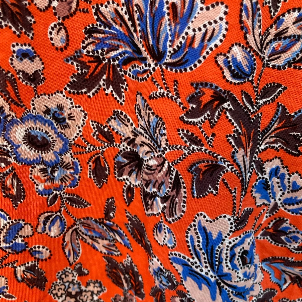 Boden Rita Ruched Firecracker Painterly Floral Jersey Dress US Sz 10L - Picture 3 of 3